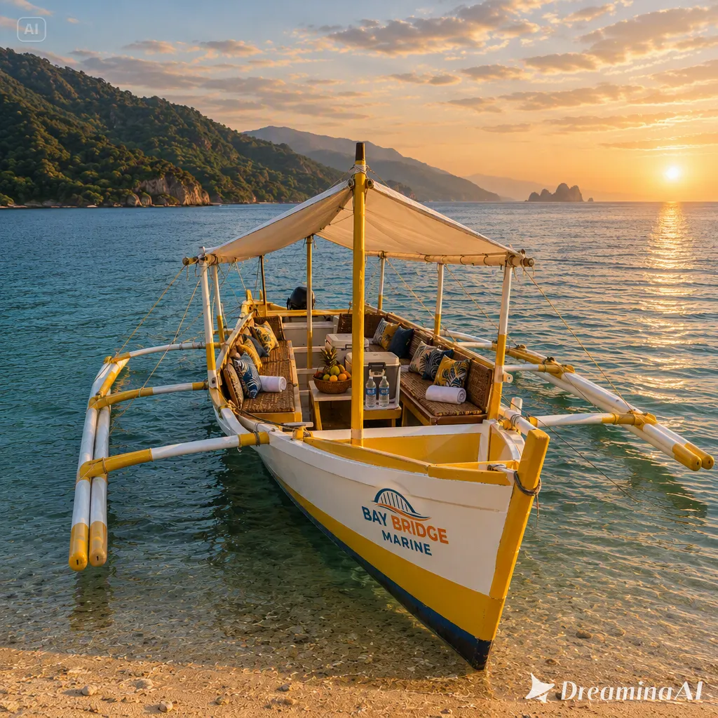Traditional Philippine bangka boat in Bataan